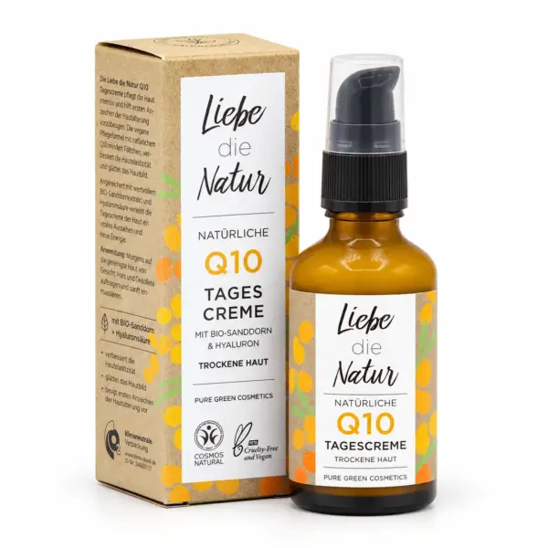 Natürliche Q10-Tagescreme mit Bio-Sanddorn & Hyaluronsäure