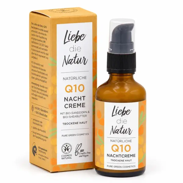 Natürliche Q10-Nachtcreme mit Bio-Sanddorn & Hyaluronsäure