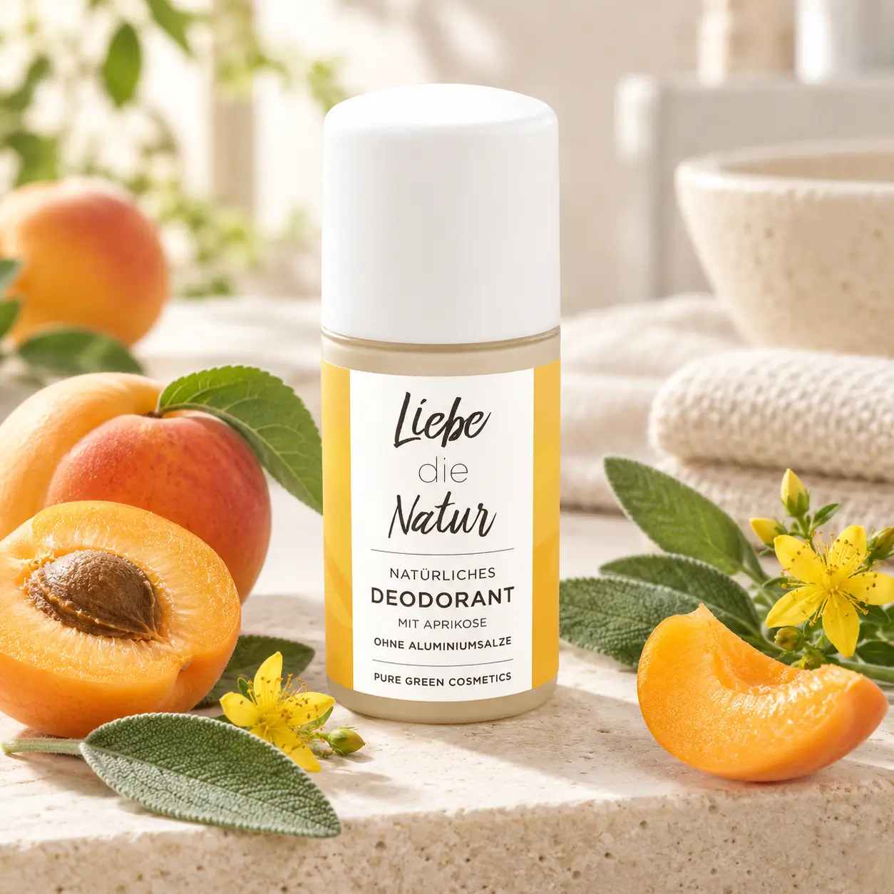 Natürliches Deo Roll-On Aprikose – Anwendungssituation