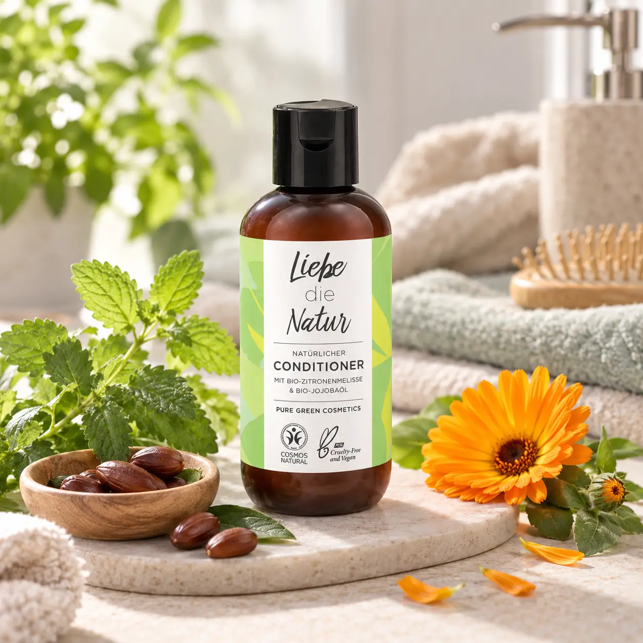 Natürlicher Conditioner Zitronenmelisse – Anwendungssituation