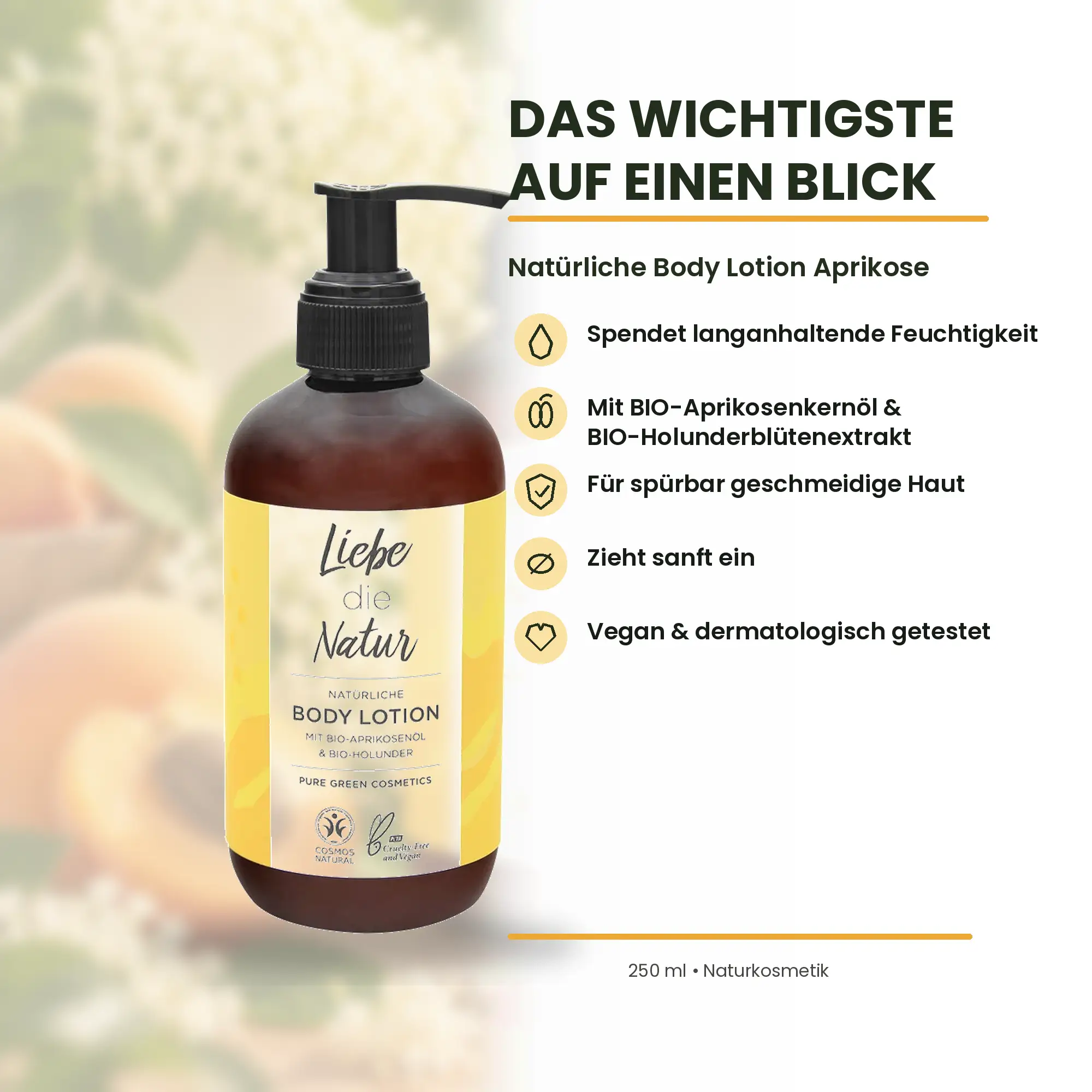 Natürliche Body Lotion Aprikose – Das Wichtigste auf einen Blick