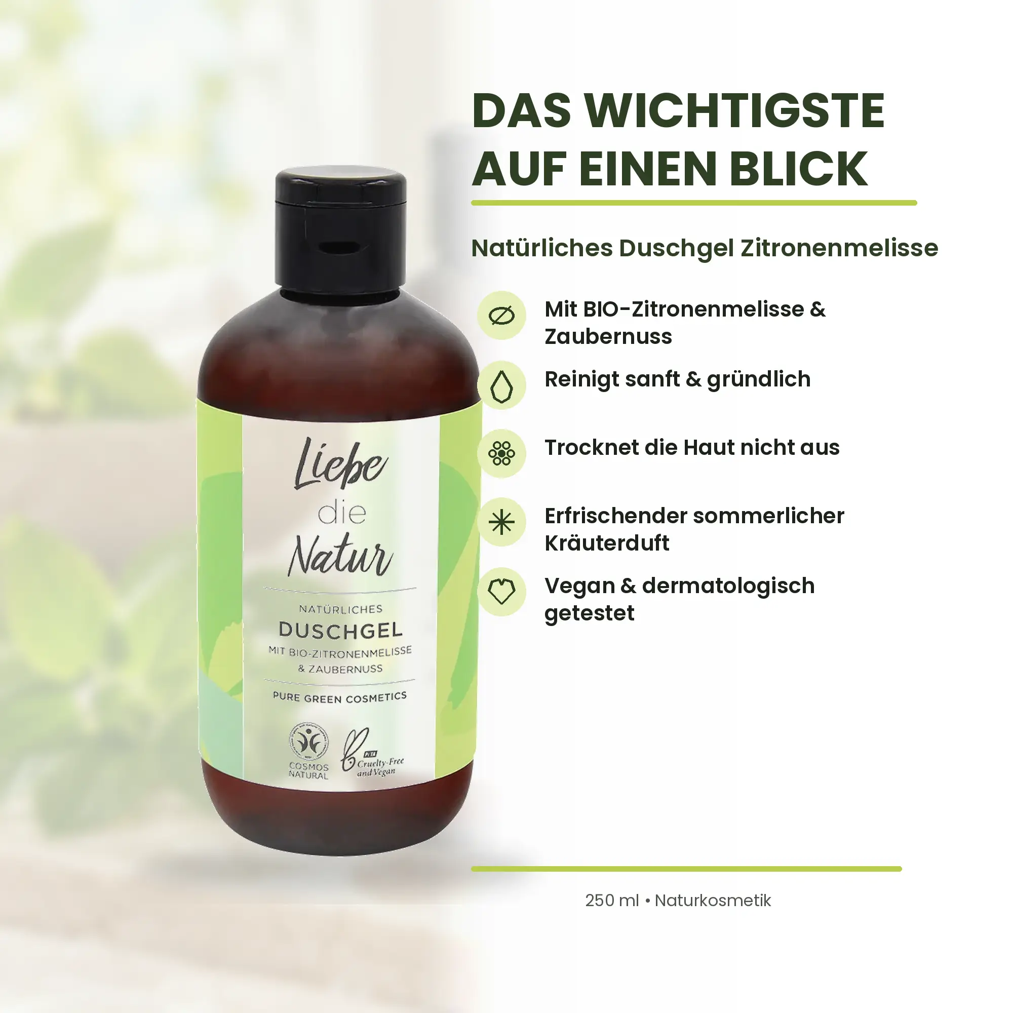 Natürliches Duschgel Zitronenmelisse – Das Wichtigste auf einen Blick