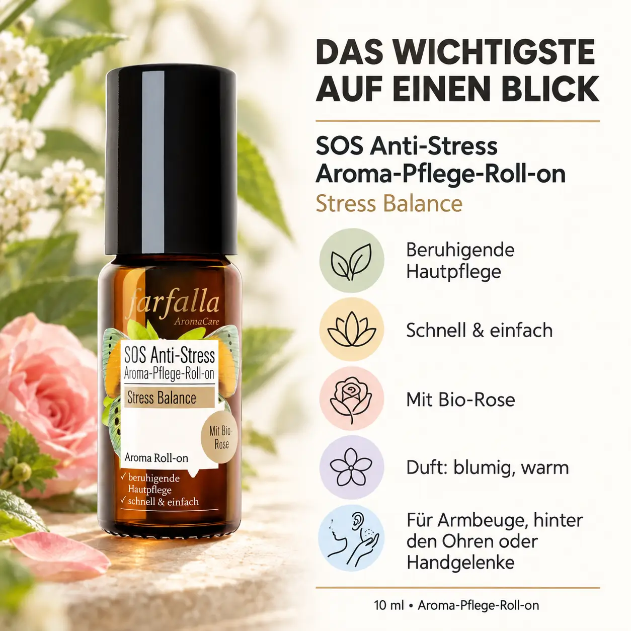 SOS Anti-Stress Aroma-Pflege-Roll-on – Stress Balance – Das Wichtigste auf einen Blick