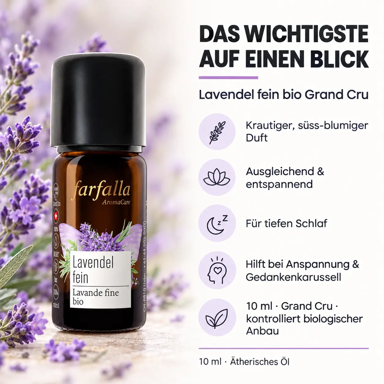Lavendel fein bio Grand Cru – Das Wichtigste auf einen Blick