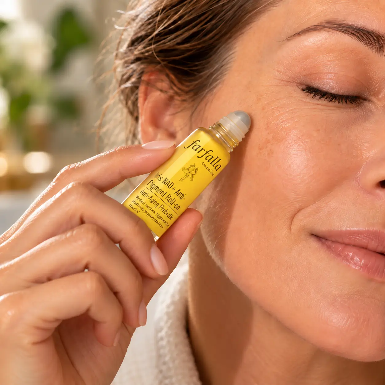 Iris NAD+ Anti-Pigment Roll-on – Anti-Aging Prebiotic – Anwendung