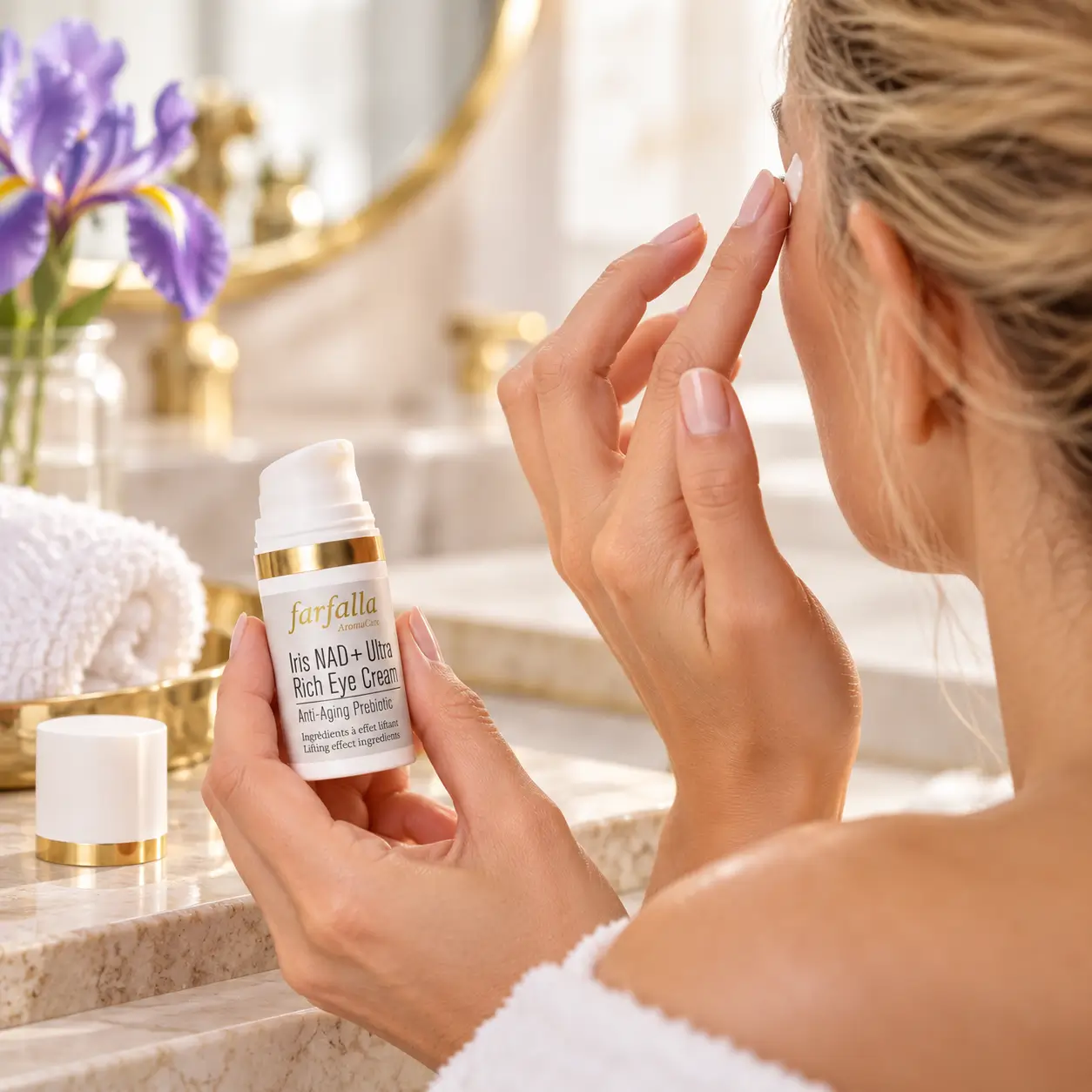 Iris NAD+ Ultra Rich Eye Cream – Anti-Aging Prebiotic – Anwendung