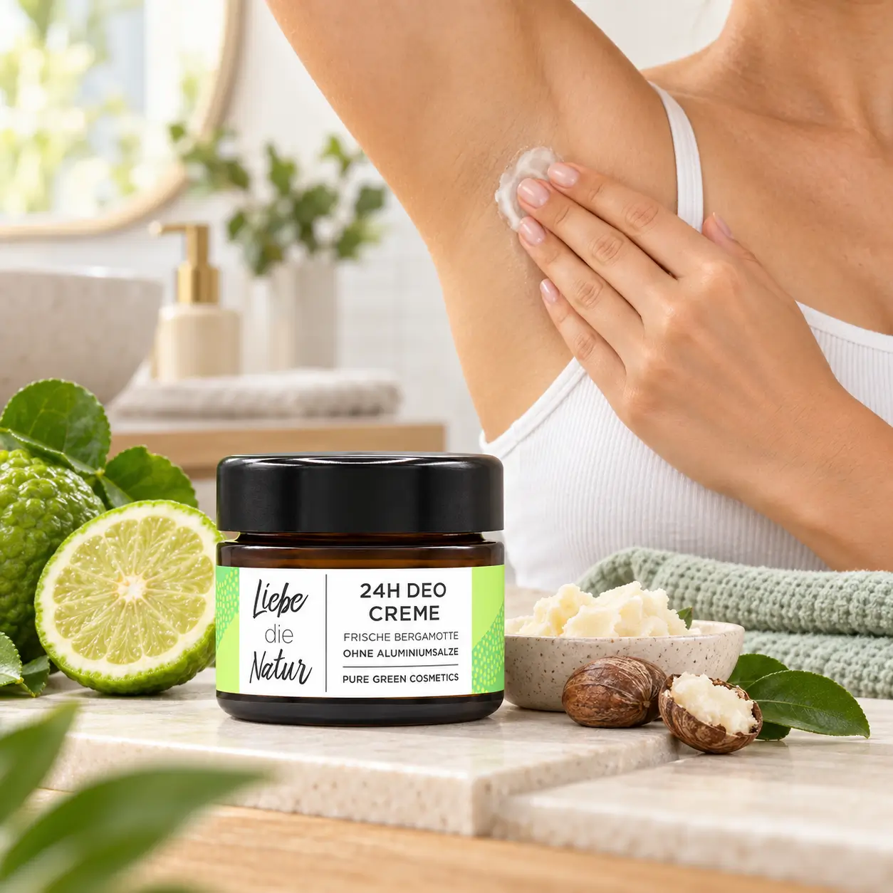 Deocreme mit Zink & Sheabutter – Bergamotte – Anwendung