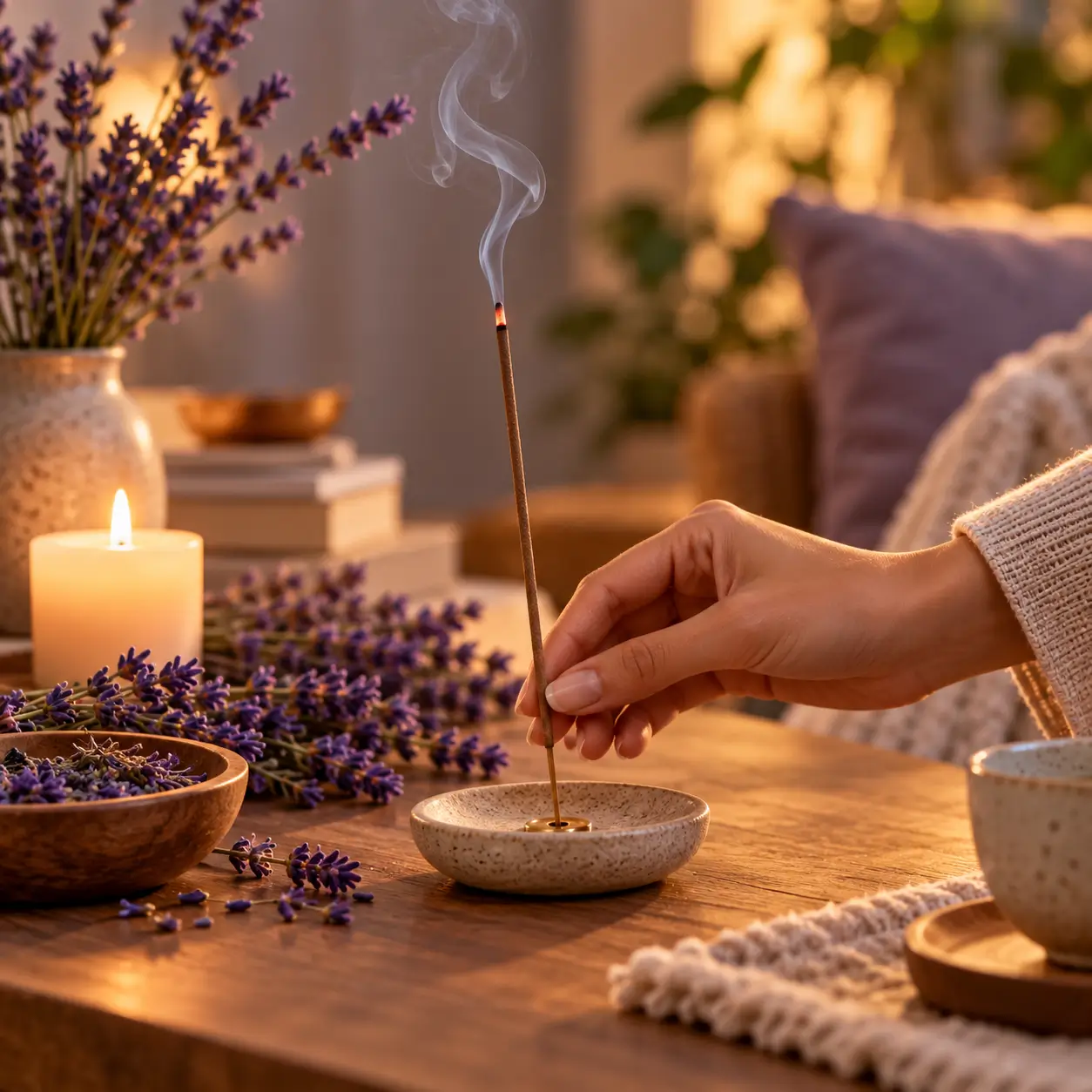 Lavendel / Anti-Stress – Faircense Räucherstäbchen – Anwendung