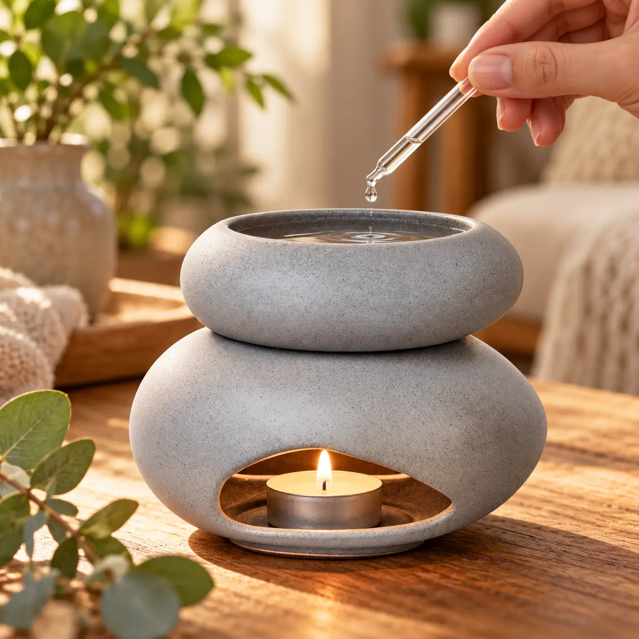 Duftlampe Kyoto grau – Anwendung