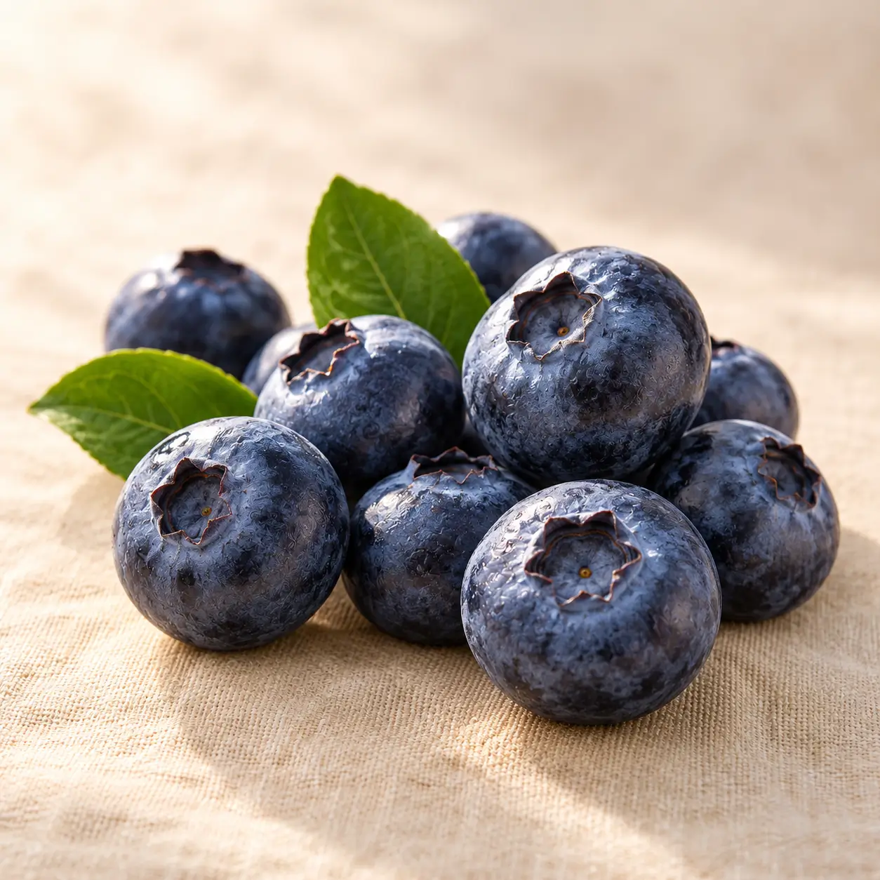Heidelbeeren mit Blättern