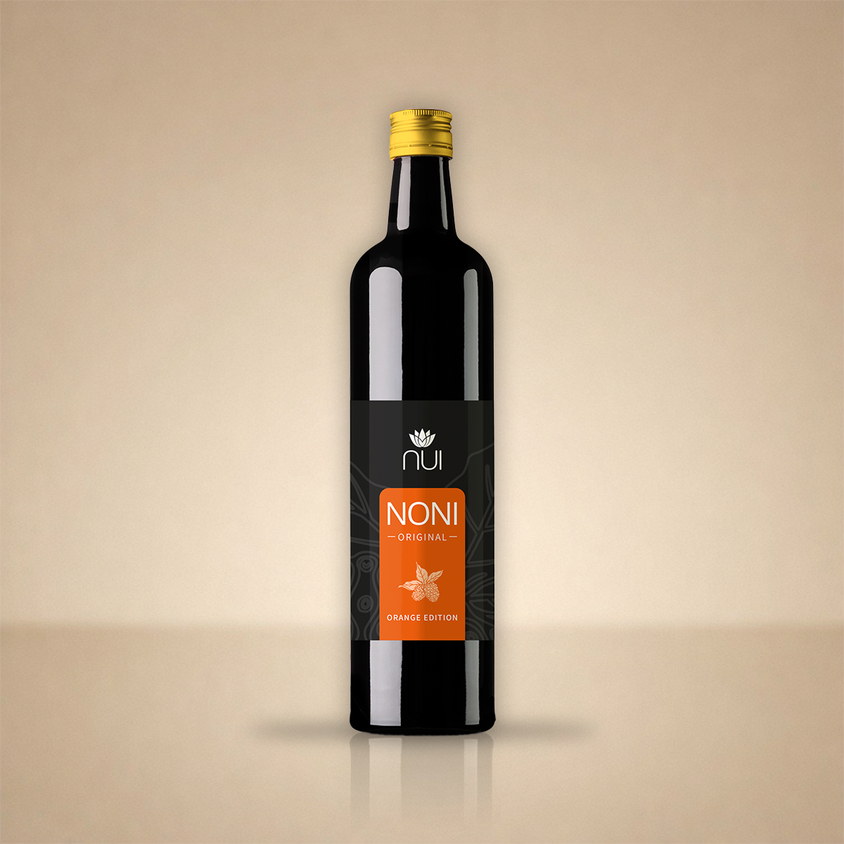 NUI NONI Original Orange Edition, 750-ml-Flasche mit orangefarbenem Etikett